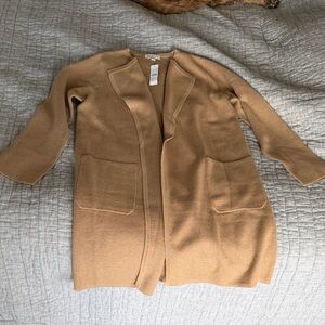 J. Crew Camel Open-Front Knit Cardigan